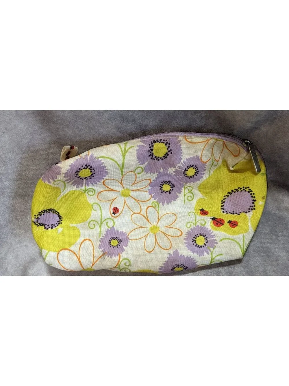 Y2K Cottagecore Clinique Floral Cosmetic Bag Ladybug Daisy Makeup Pouch